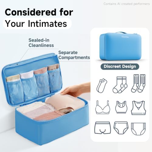 OlarHike Packing Cubes for Travel,Gifts for Women Mom,Anti-Tearing Suitcase Organizer for Luggage with Shoe & Hanging Toiletry Bag,Vacation Essentials & Accessories for Cruise Ship,9 Set,Azure Blue - Image 5
