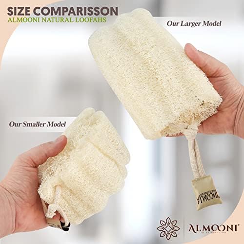 Almooni Mini Natural Loofah Sponge - Real Egyptian Shower Exfoliating Loofah - Small Loofah Scrubber for The Perfect Grip - 3 Count(2 Pack) - Image 4