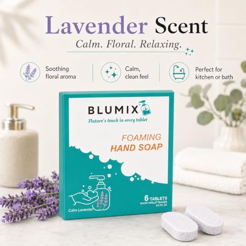 Foaming Hand Soap Refill Tablets, Concentrated Hand Soap Tablets, Just Add Warm Water, For Reusable Foaming Soap Dispensers (6 Count, Lavender, Refill Only) - Image 3