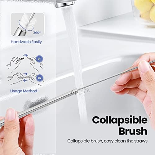 Ecoangel Cruise Ship Essentials, Reusable Metal Straws (4 Pack) - Image 4