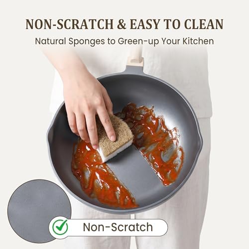 14 Pack Kitchen Sponges, Natural Dish Sponges for Kitchen, Non Scratch Pads - Image 3