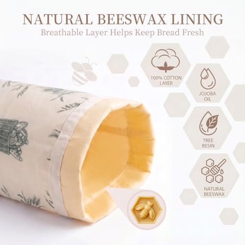 Beeswax Sourdough Bread Bags for Homemade Bread, XL Reusable Bags, 2 Pack - Image 7