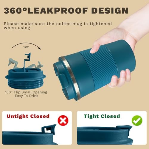 Vacuum Insulated Stainless Steel Travel Coffee Mug,Leak Proof Cup with Lid - Image 5