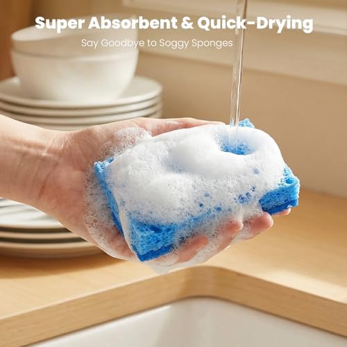 Metflavor Kitchen Sponges, 48 Count, Dual-Sided Non-Scratch Scrub Sponge - Image 5
