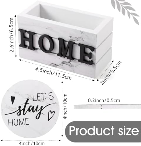 Queekay House Warming Gifts New Home Farmhouse Coasters Set of 6, Ivory - Image 2
