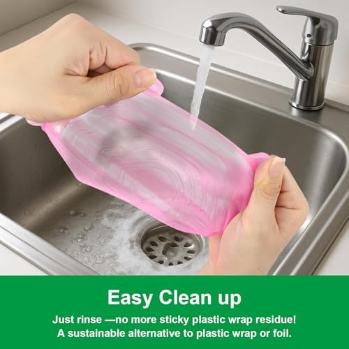 Silicone Stretch Lids – 6 Pack Reusable Food Covers,Flexible Silicone for Bowls, Containers, Fruits – Airtight & Leakproof Seal for Kitchen Storage(pink) - Image 6