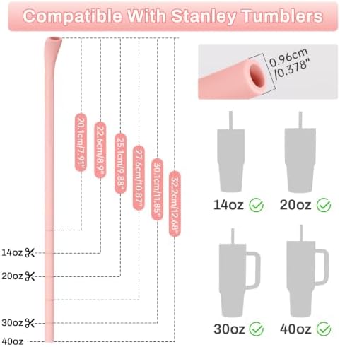 NiHome 6PCS Silicone Anti-Wrinkle Straws Fit for Stanley 40oz 30oz Tumblers - Image 3