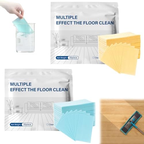 Multiple Effect The Floor Clean, 2027 New Multi Effect Floor Clean Tablets, Concentrated Cleaner for Hardwood, Tile, Laminate & More (Blue+Yellow, 100PC+100PC) by Unknown