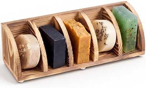 Shampoo Bar Holder Multi Bar Soap Dish, Wooden, 10.24 x 3.35 x 3.15 Inch by Ferrochef