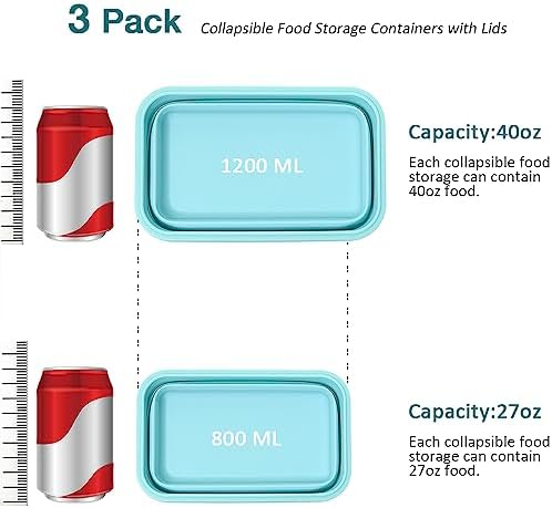 Alimat PluS 3 Pack 27oz Silicone Collapsible Food Storage Containers - Image 4