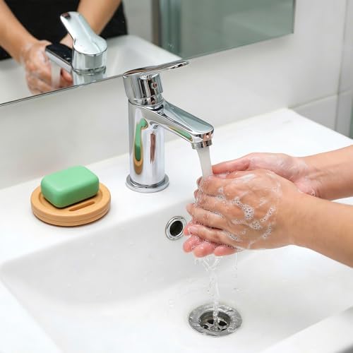 16 Pcs Bamboo Soap Dishes, Wooden Soap Holder with Drainage - Round Natural Soaps Trays for Bathroom, Kitchen, Shower (3.2 Inch) - Image 7