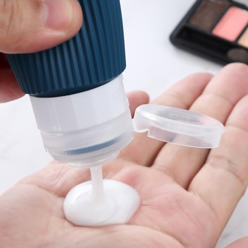 Mrsdry Travel Bottles for Toiletries, Tsa Approved 3oz Portable Travel Bottles, BPA Free Leak Proof Squeezable Silicone Travel Size Containers, Travel Accessories with Clear Toiletry Bag (4 Pack) - Image 4