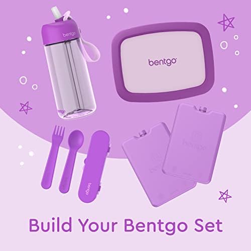 Bentgo Kids Plastic Utensil Set - Reusable Fork, Spoon & Storage Case, PFAS- & BPA-Free, Easy-Grip Handles, Lightweight, Dishwasher Safe, School Lunch, Travel & On-the-Go (Purple) - Image 6