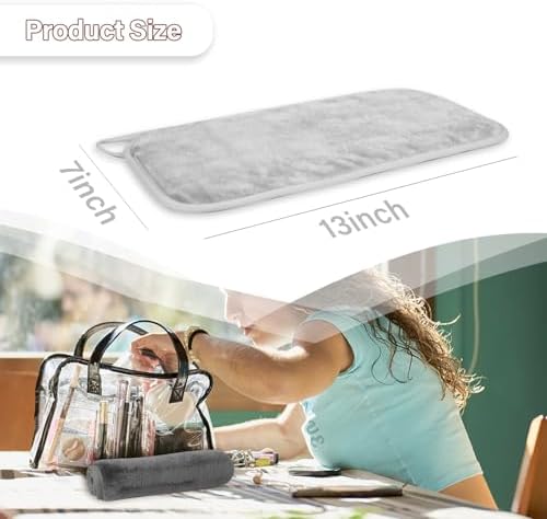 Nugilla Makeup Remover Cloths, 8 Packs Makeup Remover Towels Reusable Face Wash Cloth, Soft Microfiber Face Cloth for Women(Light Grey) - Image 4