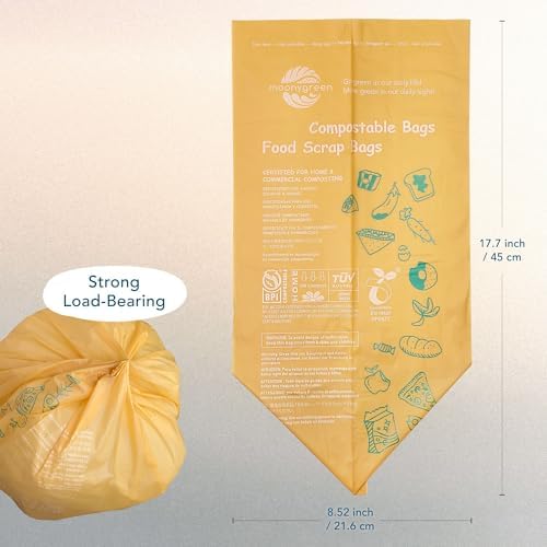 Compost Bags, Trash Bags 3 Gallon, Extra Thick, US BPI ASTM D6400 Certified Compostable Food Scrap Kitchen Waste Bags, 100 Count - Image 2