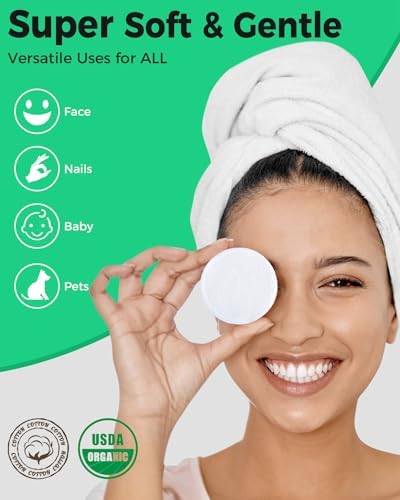ProCIV Reusable Makeup Remover Pads, 18 Packs Washable Organic Bamboo Reusable Cotton Rounds for All Skin Types & Toner with Laundry Bag, Eco Friendly Zero Waste Reusable Cotton Pads for Woman (White) - Image 3
