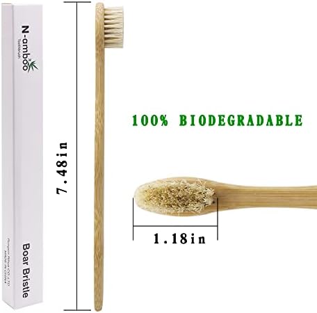 Bamboo Toothbrush Boar Bristles 100% Biodegradable and Natural 8 Pieces of One Pack - Image 2