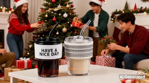 BLUEPOLAR 13oz/400ml Glass Water Tumbler with Straw and Lid Sealed Carry on Thick Wall Iced Coffee Cup for Water, Iced Tea, Fruit Juice (Have a Nice Day) - Image 6