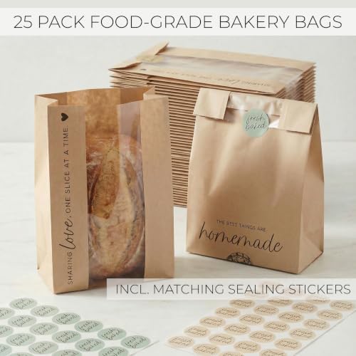 Beautiful Bread Bags for Homemade Bread - Clear Window Bakery Paper Bags - Image 3