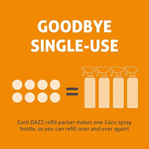 DAZZ Bathroom Cleaner Refill Pack (Makes 4 Bottles) for Tile, Tub Shower, Countertop and Bathroom Surfaces - All Natural, Eco Friendly, Non Toxic - Safe for Kids & Pets - Image 4