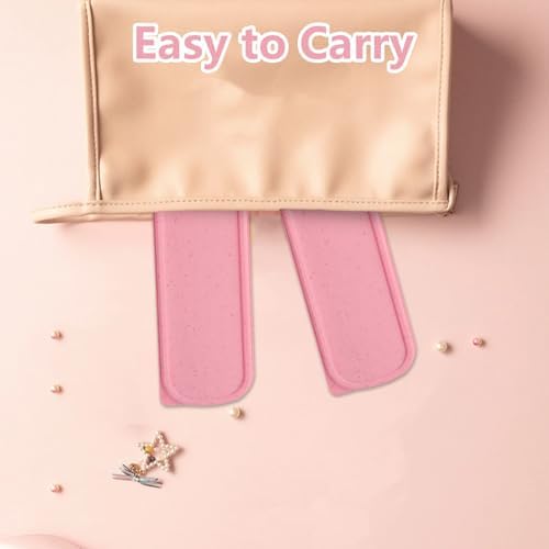 JEPELUS 10Pcs Pink Travel Cutlery Set with Case, Lunch Box Utensils - Image 7