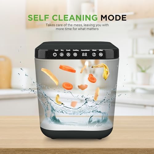 NutriChef Electric Kitchen Composter | 3 Quart Food Recycler | Food Waste Compost Bin for Countertop | 1 Button to Compost, Easy to Clean Composter Bucket | Low Noise, Odorless & Auto Clean | Grey - Image 3