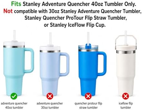 Replacement Straw Compatible with 40 oz Stanley Quencher Tumbler, 12 Inch Extra Long Reusable Plastic Straws for 40 Oz Cup, Purple-6 Pack - Image 3