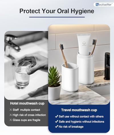 Toothbrush Holder Travel – Portable Toothpaste and Tooth Brushes Case for Traveling with Rinse Cup, Leak-Proof Cover for On-The-Go Oral Care (White) - Image 5