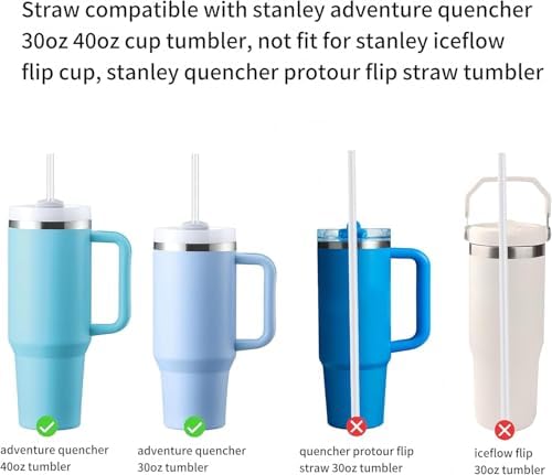 Replacement Straw Compatible with 40 oz Stanley Quencher Tumbler, 12 Inch Extra Long Reusable Plastic Straws for 40 Oz Cup, Black-6 Pack - Image 3