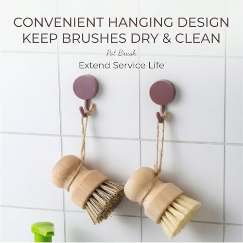 3 Pcs Dish Brush Set, Bamboo Palm Fiber Scrub Brush for Kitchen Cleaning, Pot Pan Sink Wok Vegetable Cleaning Brushes - Image 6