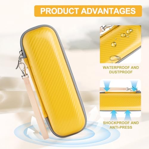 Toothbrush Travel Case for Oral B/Oral-B Pro 1000 1500 5000 7000 7500 9600/ Philips Sonicare 4100 5100 6100 5300 Electric Toothbrush, Portable Hard Protective Storage Bag (Yellow Case and 2 Caps) - Image 5