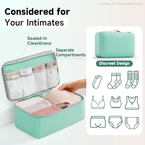 OlarHike Packing Cubes for Travel,Gifts for Women Mom,Anti-Tearing Suitcase Organizer for Luggage with Shoe & Hanging Toiletry Bag,Vacation Essentials & Accessories for Cruise Ship,9 Set,Light Teal - Image 5