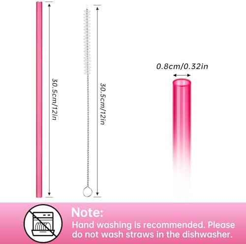 NiHome 12-Pack Plastic Reusable Straws Fit for Stanley 40 30 64 oz Tumbler - Image 7