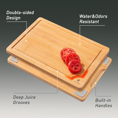 Bamboo Cutting Board Set Non Slip Feet with Holder Over Sink Kitchen Gadgets Seller 2025 First Apartment Must Haves Things Stuff Accessories House Warming Decor Housewarming Hostess Host Gifts - Image 4