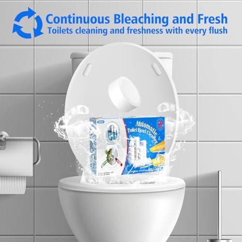 USKICH Toilet Bowl Cleaner - 80 PACK, Household Automatic Toilet Bowl Cleaners with Bleach, Bathroom Toilet Tank Cleaners Tablets with Sustained-Release Technology for Against Tough Stains - Image 2