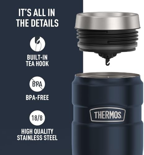 THERMOS Stainless King Stainless Steel Tumbler, 16oz, Midnight Blue - Image 4