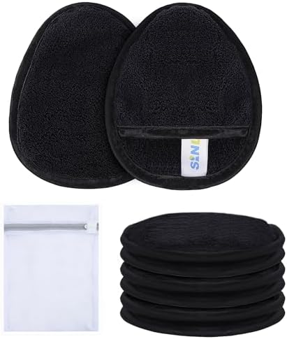 SINLAND Reusable Makeup Remover Pads Black 6 Pack by SINLAND