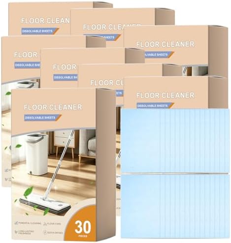 XINRAN 30pcs multi effect floor cleaning tablets, quick dissolve mopping tablets, flash speed mop refill wipes, water-soluble floors tile cleaner, For Hardwood Laminate Tile Walls Maintenance (8pcs) by Unknown