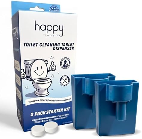 Happy Toilet Cleaner Automatic Toilet Bowl Cleaner Toilet Tablet Holder 2PK by HappyToiletCleaner