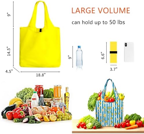 WFK Reusable Grocery Bags With Storage Box, Foldable Shopping Totes - Image 3