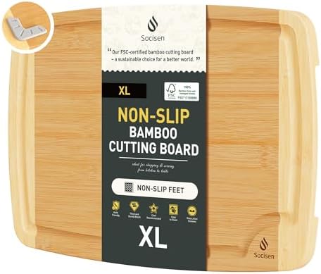 Bamboo Cutting Board Set Non Slip Feet Over Sink Acrylic Counter Lip Glass Plastic Smart Clear Countertop Marble Organizer Engraved Holder Flexible Round Black Stone Thin Bar White Commercial Metal by Socisen