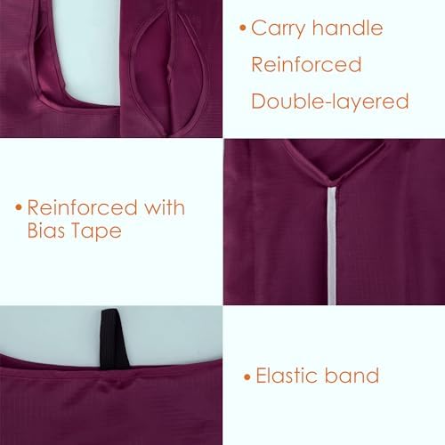BeeGreen Burgundy Reusable Shopping Bags Wholesale Wine Red Reusable Grocery Bags Bulk Foldable-Machine Washable with Zipper Storage Pouch 20 Pieces - Image 4