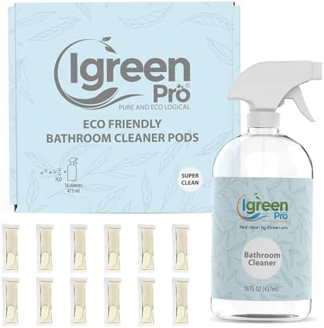Bathroom Cleaner Tablets, 12 Water Soluble Pack,s Fresh Scent (12 Refill Water Soluble Packs, Citrus) by IGreenPro