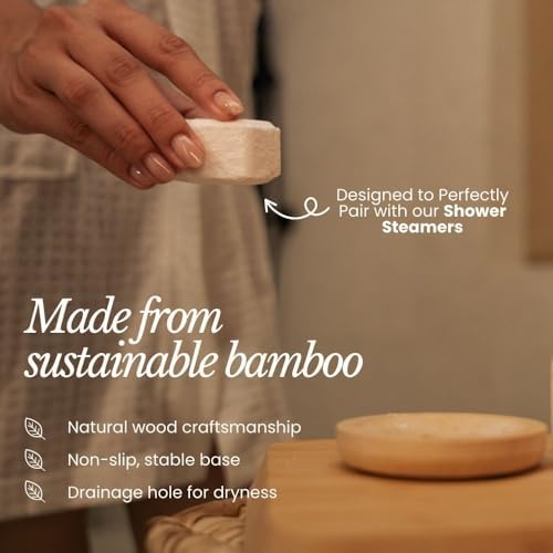 Bare Botanics Bamboo Bar Soap Holder (2pcs) | 3-in Slotted Natural Bamboo Tray for Shower Steamers | Cruelty-Free & Vegan - Image 4