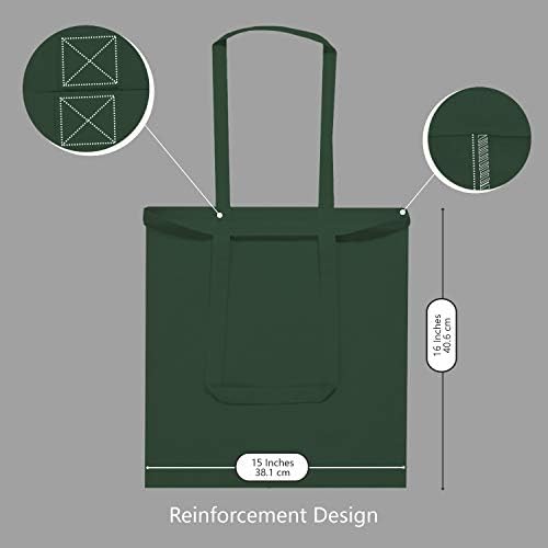 TOPDesign 24-Pack Economical 16"x15" Green Black Cotton Tote Bag, Lightweight Medium Reusable Grocery Shopping Cloth Bags, Suitable for DIY, Advertising, Promotion, Gift, Activity - Image 6