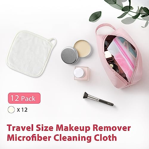Makeup Remover Cloth, 6" x 6" Make Up Towels Reusable Face Cloth for Washing Face, Makeup Remover Pads Microfiber Face Washcloth with Mesh Bag, 12 Pack - Image 5