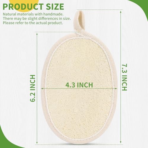 6 Pack Large Size Natural Loofah Body Scrubber for Exfoliating - Image 2