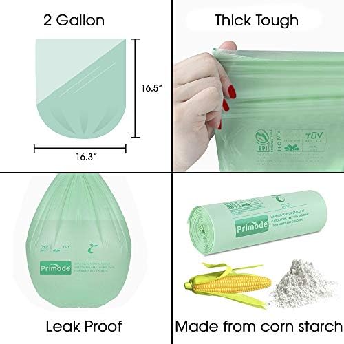 Compost Bags, Compostable Trash Bags 2.6 Gallon Compostable Bags, Small Compost Bags for Countertop bin Extra Thick 0.71 Mil. ASTM D6400 Certified By BPI and TÜV AUSTRIA (2.6 Gallon, 200 Units) - Image 7