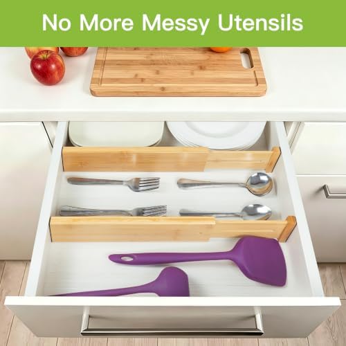 Utoplike Bamboo Dresser Drawer Dividers, Expandable Organizer for Clothing - Image 6