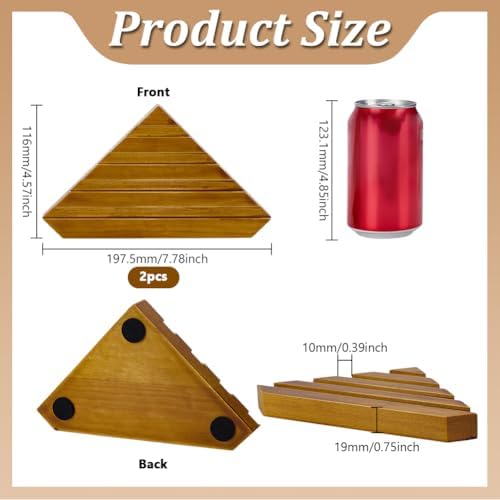 FINGERINSPIRE 2 Pcs 4.6x7.8Inch Wooden Corner Soap Dish for Shower 0.78inch Thick Triangle Shape Self-Draining Corner Wooden Soap Dish Holder for Shower Bathroom/Kitchen/Bathtub - Image 2